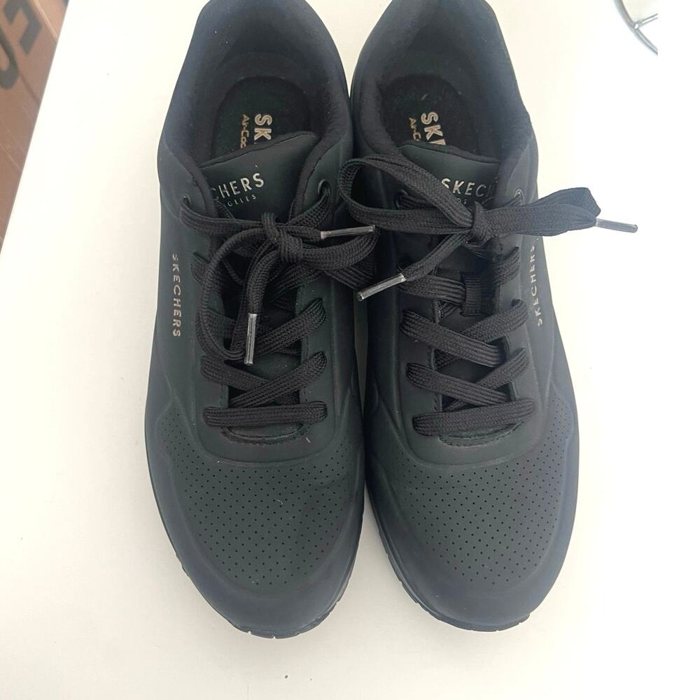 Sketchers women’s Uno stand on air sneaker 10 EUC black work shoes memory foam - Picture 2 of 6